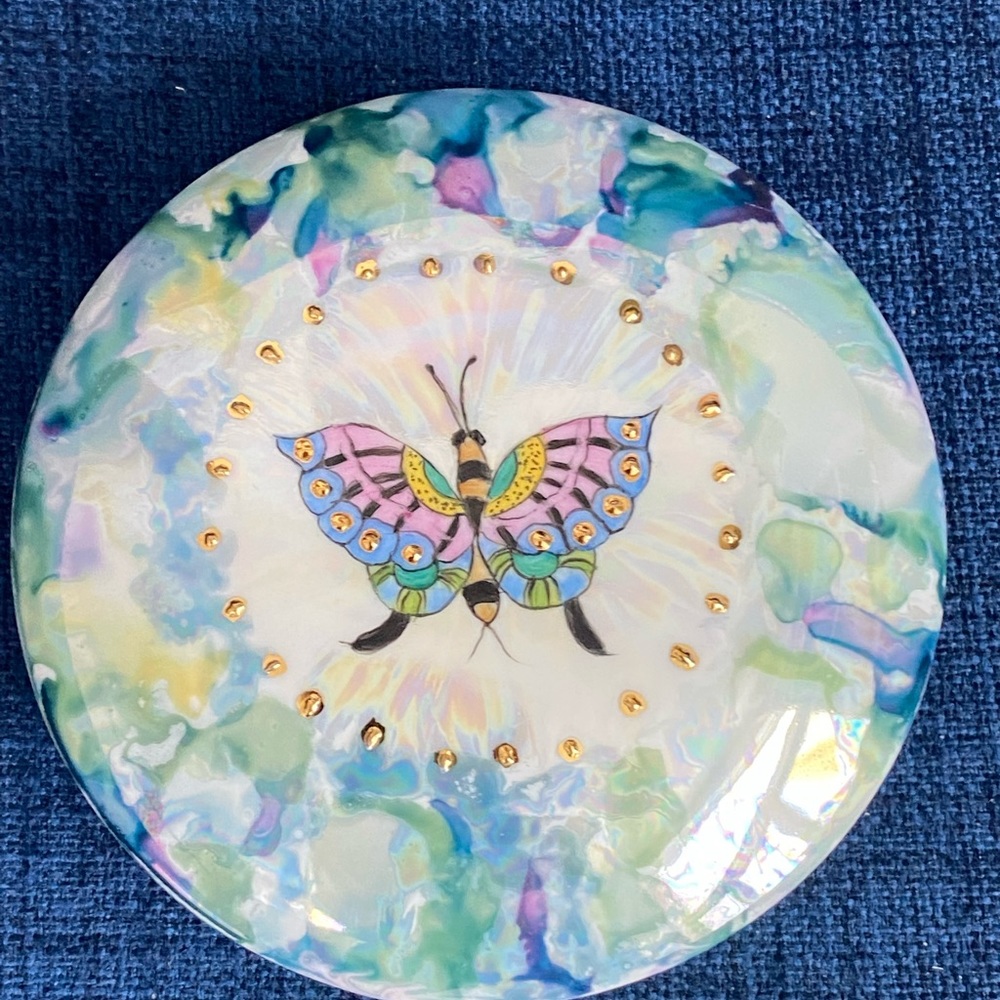 porcelain butterfly box by artist Patricia Sprankle /Ding Darling Wildlife